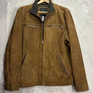 Vintage Mens Size Large Banana Republic Real 100% Leather Tan/Brown Suede Jacket